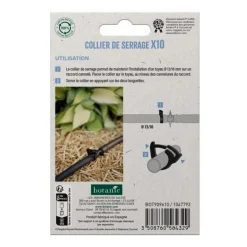 10 colliers de serrage pour tuyau Ø 13/16 mm botanic® - Arrosage goutte à goutte