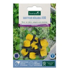 10 goutteurs réglables pour tuyau Ø 4/6 mm et 13/16 mm botanic® - Arrosage goutte à goutte