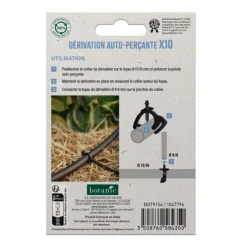 10 jonctions cannelées pour tuyau Ø 4/6 mm auto-perçantes botanic® - Arrosage goutte à goutte