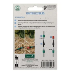 5 jonctions extra + 5 bouchons extra Ø 6 mm botanic® - Arrosage goutte à goutte