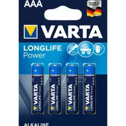 4 piles alcalines Longlife power AAA/LR03