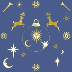 20 serviettes Astral bleu et or – 40 x 40 cm