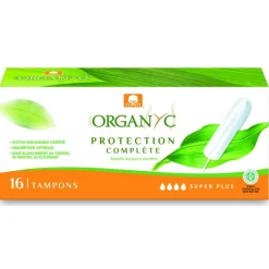 16 tampons super plus sans applicateur Organyc