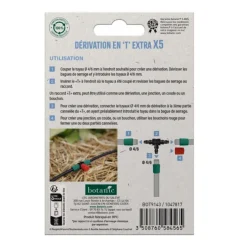 5 tés extra + 5 bouchons extra Ø 4/6 mm botanic® - Arrosage goutte à goutte
