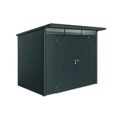 Abri de jardin AvantGarde double porte acier taille A5 gris foncé 260x220x218 cm