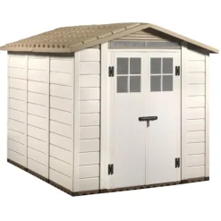 Abri de jardin en résine beige Foresta Evo - 230 x 262 x 220 cm