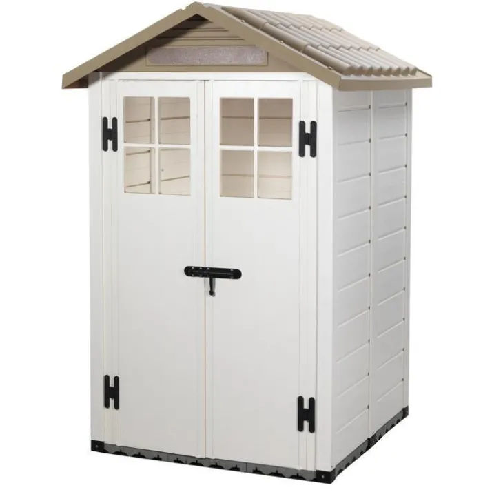 Abri de jardin en résine beige Foresta Evo - 137 x 144 x 214 cm