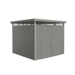 Abri de jardin HighLine taille H2 double porte Acier galvanisé Gris foncé 275x195x222 cm