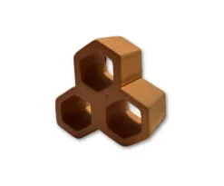 Abri hexagonal pour aquarium en céramique coloris marron Gioiashrimp - Taille S