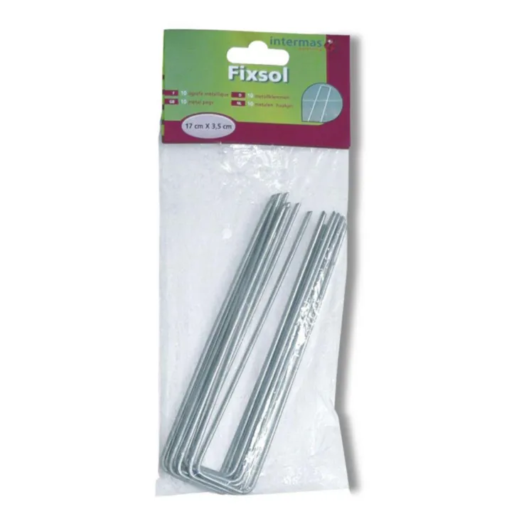 Agrafes de fixation métalliques coloris gris 17x3,5 cm