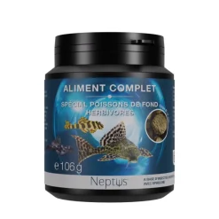Aliment complet pour poissons de fond herbivores pleco menu chips coloris multicolore Neptus – 200 ml