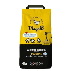 Aliment complet pour poussin en sac jaune de 4 kg