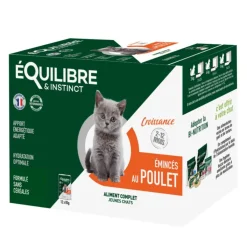 Aliment humide pour chaton poulet spécial croissance Équilibre & Instinct - 12 x 85 g