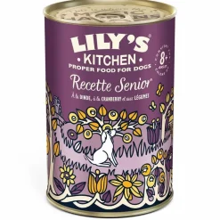 Aliment humide pour chien à la dinde, cranberries et légumes Lily’s Kitchen Recette senior - 400 g