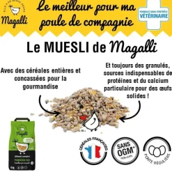 Aliment pour poule pondeuse bio Magalli en sac de granulés émiettés - 8 kg