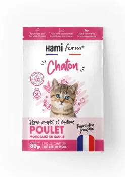 Alimentation complète pour chaton de 4 à 12 mois poulet HamiForm - pochon de 80 g