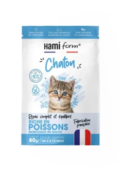 Alimentation complète pour chaton de 4 à 12 mois poisson HamiForm - pochon de 80 g