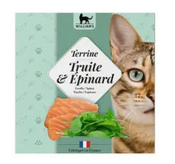 Alimentation humide complémentaire pour chat terrine truite et épinards William's - 80 g