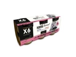Alimentation humide pour chat pâtées à base de saumon et de crevettes recette n°34 HamiForm - 6 pots x 80 g