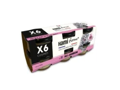 Alimentation humide pour chat pâtées à base de jambon recette n°30 HamiForm - 6 pots x 80 g