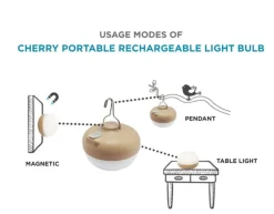 Ampoule portable et rechargeable Cherry coloris blanc