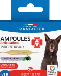 Ampoules articulations pour chien et chiot ortie et cassis Francodex - x 18 de 1 ml