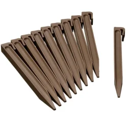 Ancres bordure de jardin x10 PP recyclé Taupe 1,9x1,8x26,7 cm