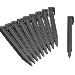Ancres bordure de jardin x10 PP recyclé Gris 1,9x1,8x26,7 cm