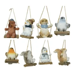 Animal à suspendre en polyrésine et paillettes - H 6,5 cm