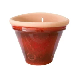Applique murale conique en terre cuite rouge Terra Blanca Campana Conica candy - Ø 25 x H 18 cm