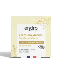 Après-shampooing solide bio soin démêlant tous cheveux Endro Grève blanche - 80 ml