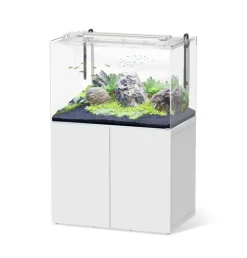 Aquarium avec meuble en bois coloris blanc Aquatlantis Aquascape 100 PRO 410 L -100 x 64 x 83 cm