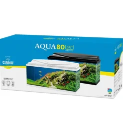 Aquarium d'eau douce complet coloris noir Ciano Aqua 80 LED 71 L