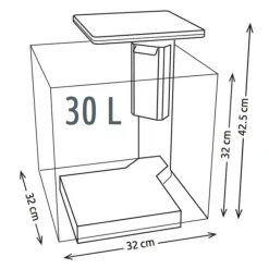 Aquarium équipé noir, 30L - SUPERFISH Qubiq 30 PRO