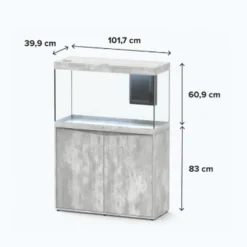 Aquarium tout équipé gris béton, AQUATLANTIS AQUARIUM Splendid 100 - 247L