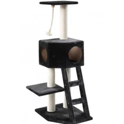 Arbre à chat avec panier et griffoir coloris noir Rover classic - 120 cm