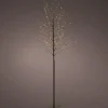 Arbre de Noël lumineux coloris noir micro LED blanc orangé fixe extérieur – H 1,50 m