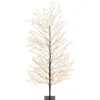 Arbre lumineux noir à 1350 micro-LED blanc orangé pour extérieur - 150 cm