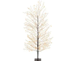 Arbre lumineux noir à 1350 micro-LED blanc orangé pour extérieur - 150 cm