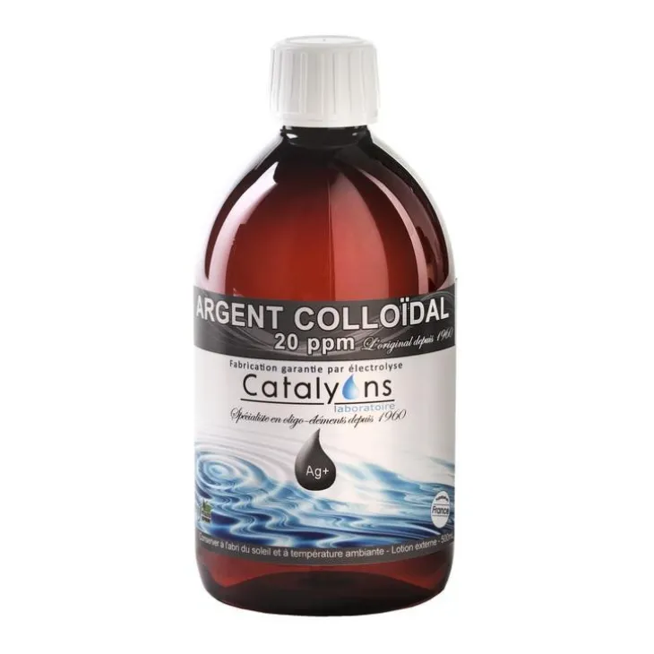Argent colloïdal dosé à 20 mg/litre en flacon de 500 ml