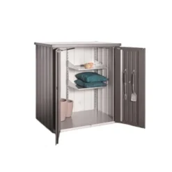 Armoire de terrasse Roméo Biohort taille M gris foncé métallique 132x57x140 cm
