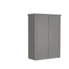 Armoire pour terrasse Romeo coloris gris en acier galvanisé - 132 x 57 x 181 cm