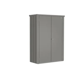 Armoire pour terrasse Romeo coloris gris en acier galvanisé - 132 x 57 x 181 cm