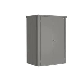 Armoire pour terrasse Romeo coloris gris en acier galvanisé - 132 x 87 x 181 cm