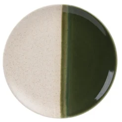 Assiette à dessert Canopée coloris vert en grès - Ø 21,5 cm