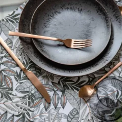 Assiette à dessert en grès réactif coloris noir Onyx – Ø 21 cm