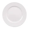 Assiette à dessert en porcelaine blanche et contours striés Lina - Ø 20 cm