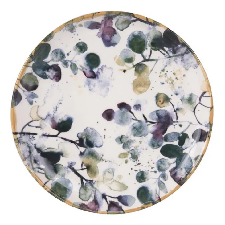 Assiette à dessert Flora motif feuillage multicolore Ø 21,5 cm