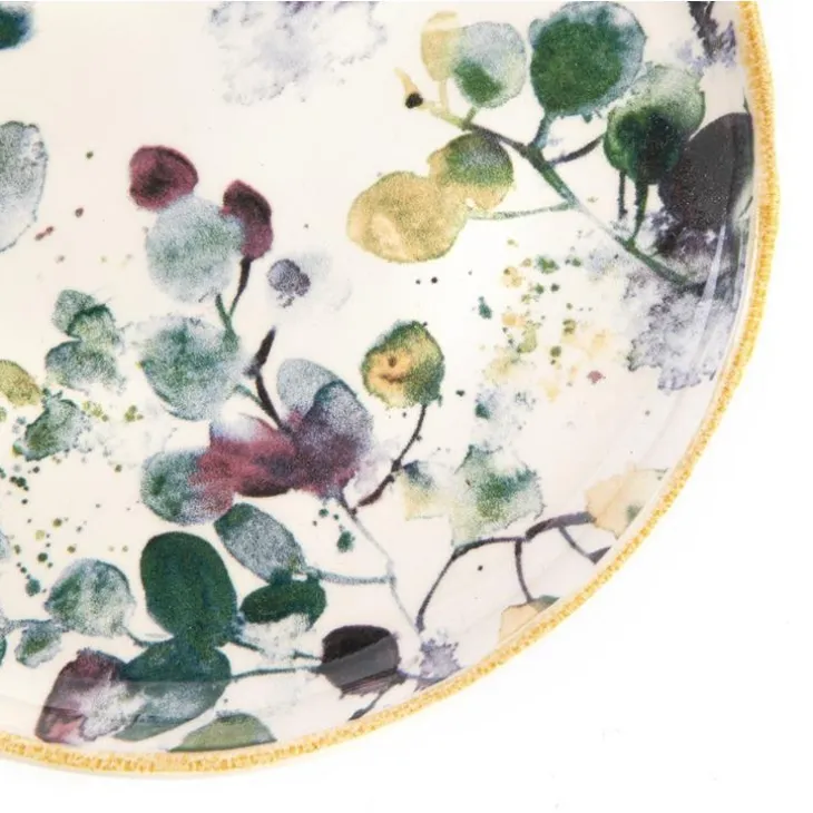 Assiette à dessert Flora motif feuillage multicolore Ø 21,5 cm