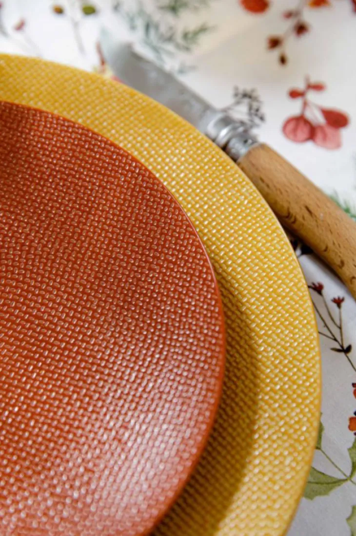 Assiette à dessert Vesuvio coloris orange en grès - Ø 21 cm